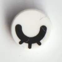 Tile Round 1 x 1 with Black Closed Eye / Eyelash print