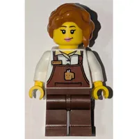 Barista, Reddish Brown Apron, Dark Orange Hair