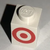 Brick 1 x 1 with Red Target Logo Print