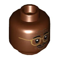 Minifig Head Ray Arnold, Closed Mouth / Open Mouth, Teeth, Scared