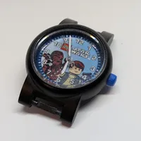 Watch Face with 'LEGO Star Wars' Logo, Silver Circle, Han Solo and Chewbacca Print