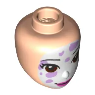 Minidoll Head White Face with Lavender Paws, Dark Pink Lips print