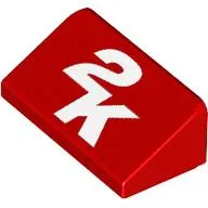 Slope 30° 1 x 2 x 2/3 with White 2K Logo
