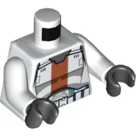 Torso Republic Trooper Armour with Orange Stripe Print, White Arms, Black Hands