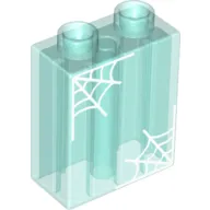 Duplo Brick 1 x 2 x 2 with Spider Webs print