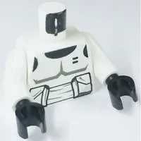 Torso Armor Scout Trooper with Dark Gray Accents Print, White Arms, Black Hands