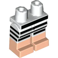 Hips with White Legs and Light Nougat Boots Pattern with Swimming Suit Black Stripes