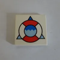 Tile 2 x 2 with Coast Guard Life Preserver Over Triangle Print