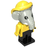 Fabuland Figure, Edward Elephant, Yellow Shirt, Yellow Hat