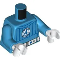 Torso, Blue Stripes, White Circle with Blue 4, White Belt print, Dark Azure Arms, White Hands