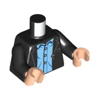 Torso Jacket, Bright Light Blue Shirt print, Black Arms, Light Nougat Hands