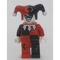 Harley Quinn in Black and Red Jester Outfit with White Hands