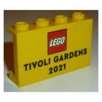 Panel 1 x 4 x 2 with Side Supports - Hollow Studs with 'Tivoli Gardens 2021' print