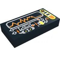 Tile 1 x 2 with Yellow and Orange Display Print