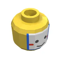 Minifig Head Islander King Kahuka, Face Paint with White and Blue War Paint Print [Blocked Open Stud]