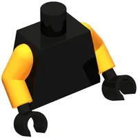 Torso, Ninja Robes, Silver Trim, Dark Tan Belt, Tope, Orange Sash, Straps print, Orange Arms, Black Hands