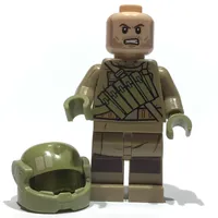 Resistance Soldier, Olive Green Helmet, Dark Tan Hoodie with Ammo Pouch