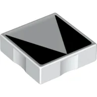 Duplo Tile 2 x 2 with Shape Black Inverse Triangle Print