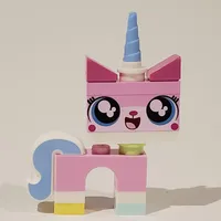 Unikitty, Light Aqua Foot, Open Mouth, 'Cute' Pupils (CMF)