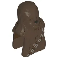 Minifig Head Special, Wookiee with Silver Bandolier / Black Nose Print