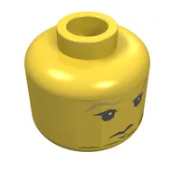 Minifig Head Draco Malfoy, Tan Eyebrows and Frown Print [Blocked Open Stud]