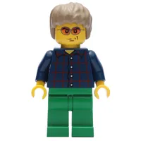 Dark Blue Torso, Green Legs, Dark Tan Hair