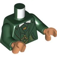 Torso, Suit, Dark Green Jacket, White Collar, Gold Eyes, Straps print, Dark Green Arms, Nougat Hands