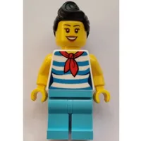 White Torso, Medium Azure Legs, Black Hair