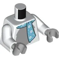 Torso, Metal Blue Scarf, Light Bluish Grey Fur Chest print, White Arms, Light Bluish Gray Hands