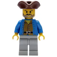 Pirate - Brown Shirt, Light Gray Legs, Brown Tricorne