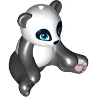 Animal, Panda Sitting with White Head and Belly and Blue Eyes Print