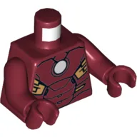 Torso Armor with White Circle Print, Dark Red Arms and Hands