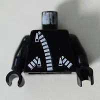 Torso Jacket, Zipper, 2 Zipper Pockets Print, Black Arms and Hands