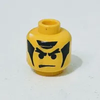 Minifig Head Ninja, Male, Angry Eyebrows and Sideburns Ninja Print [Blocked Open Stud]