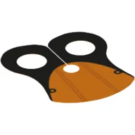 Neckwear Cape, Pauldron with Black Neck and Four Thin Gray Stripes Print