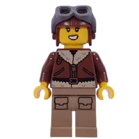 Pilot, Dark Brown Jacket, Dark Tan Legs, Aviator Helmet