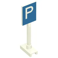 Road Sign Square Tall with Parking 'P' Print