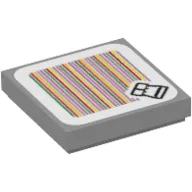 Tile 2 x 2 with Stone Eye and Barcode Print (Sticker)