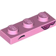 Plate 1 x 3 with Black Eyebrow, Dark Pink Cream print