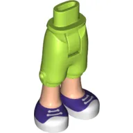 Minidoll Hips and Cropped Trousers with Dark Purple Shoes Laced with White Laces Print