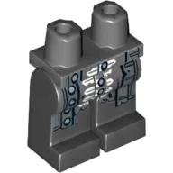 Hips and Black Legs with Dark Bluish Gray Naval Uniform Jacket Tails Tattered with Silver Buttons and White Trim Print