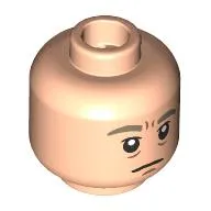 Minifig Head Xenophilius Lovegood, Dark Tan Eyebrows, Bags under Eyes, Smile / Frown