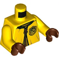 Torso Robe, with Laces and Hufflepuff Crest Print, Yellow Arms, Reddish Brown Hands