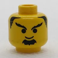 Minifig Head Knight, Bushy Goatee and Eyebrows Print [Blocked Open Stud]