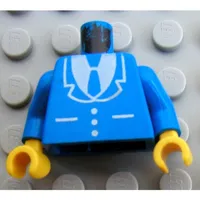 Torso Jacket and Tie Print, Blue Arms, Yellow Hands