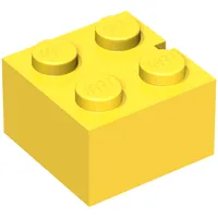 Brick 2 x 2 without Bottom Tubes, Slotted (with 1 slot)