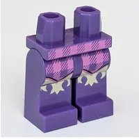 Hips and Dark Purple Legs with Bright Pink Checkered Pattern with Gold Ruffles/Fringe print