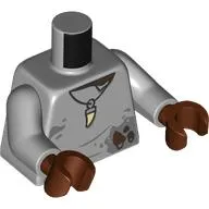 Torso, Stained/Torn Sweater, Fang on Necklace print, Light Bluish Gray Arms, Reddish Brown Hands