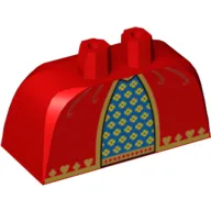 Lower Body, Skirt Wide with Side Hoops (Panniers) with Blue and Gold Fabric with Hearts and Diamonds Print
