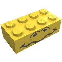 Brick 2 x 4 with Wavy Mouth and Eyes Print